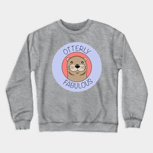 Otter Illustration Funny Pun Crewneck Sweatshirt